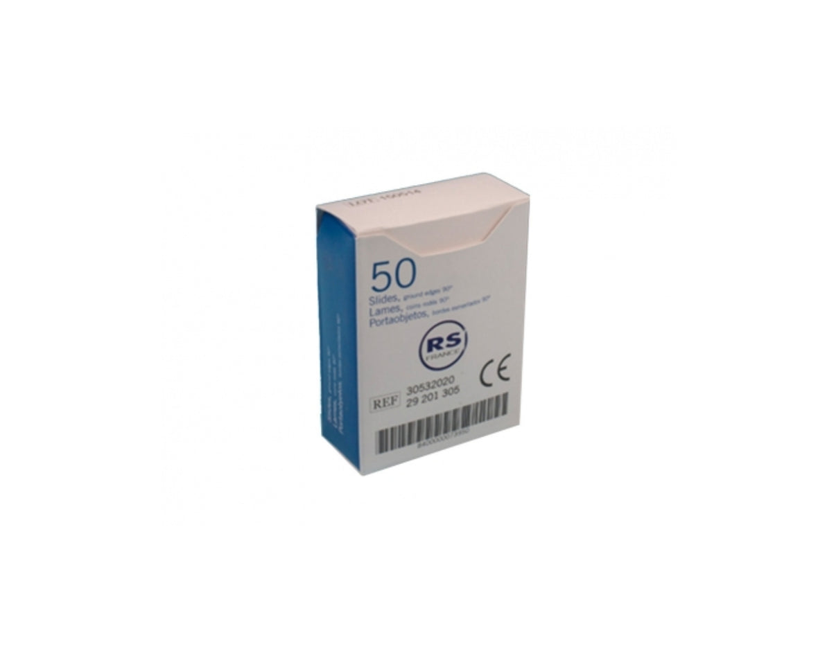 100141-Lame pour microscope, coins rodés 90° (x50)