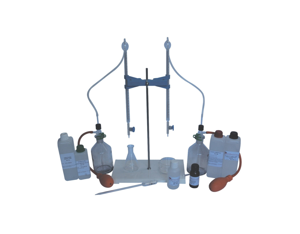 115301-Nécessaire de dosage complet de l’acidité volatile brute et corrigée, équipé de deux burettes avec mise à zéro automatique