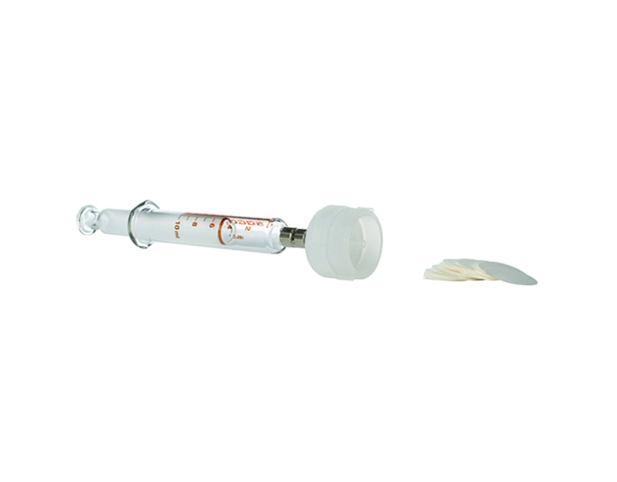 650306-Seringue verre 10 ml + support de filtre + 100 disques filtrants