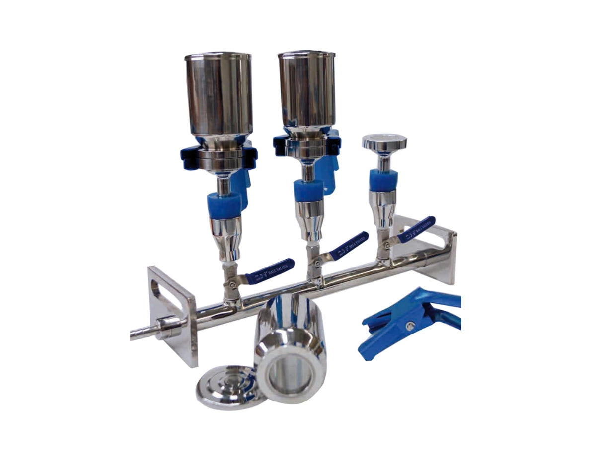 Rampe de filtration sous vide en inox 3 postes 650500