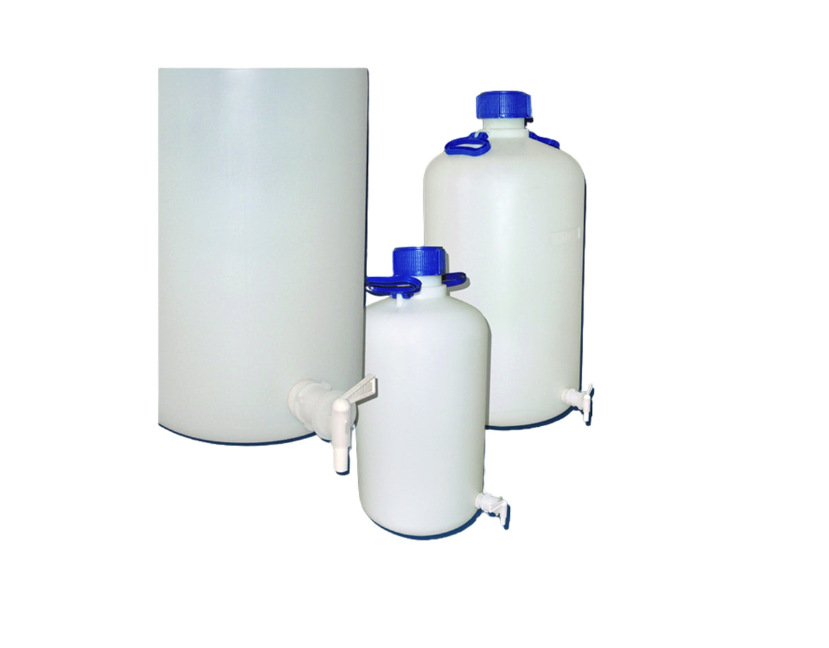 803001-Bidon cylindrique HDPE avec robinet 5 litres